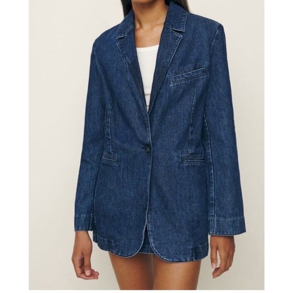 Reformation Elsa Relaxed Denim Blazer Size: M NWT BZ - Picture 1 of 6